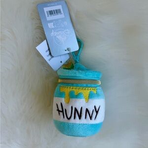 Disney Teal 'Hunny' Plush Jar Keychain Pouch Bag Charms NWT